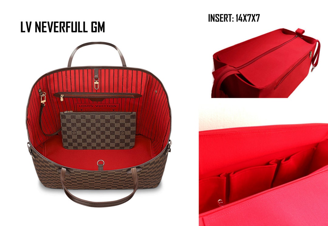 Purse Organizer for Louis Vuitton Neverfull GM With Zipper Closure Bag