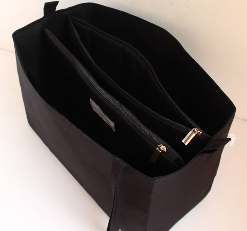 Extra taller bag organiser to fit GIVENCHY Antigona Purse organizer insert with two divider zipper compartment image 2