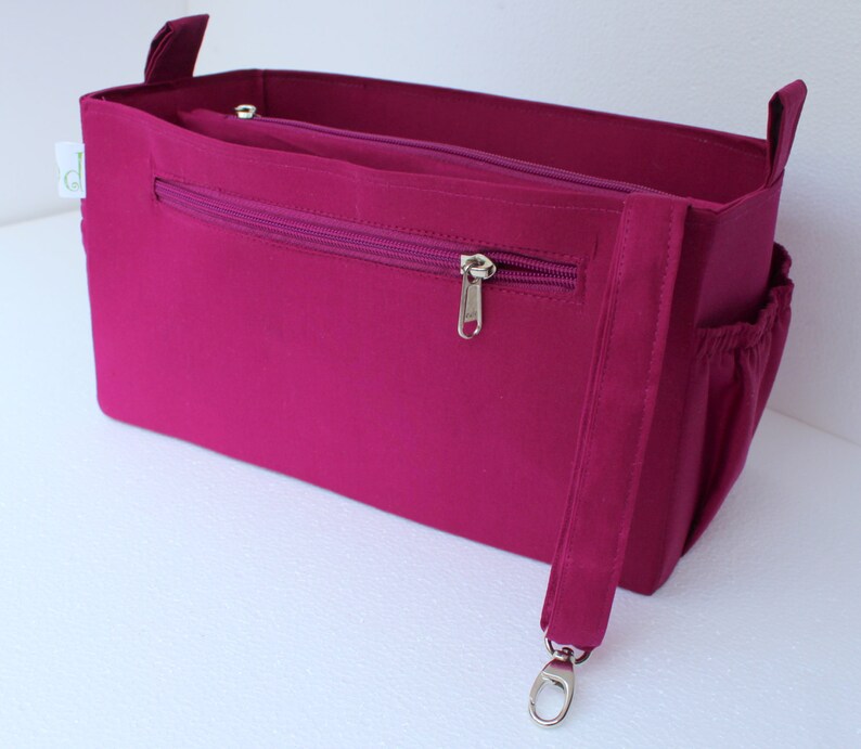 Large Bag organizer Purse organizer insert in Purple fabric Etsy