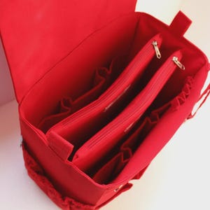 Bardzo wysoki organizer do torby typu tote bag - Wkład organizera do torebki z dwiema przegrodami na zamek błyskawiczny, pasuje do LV Neverful MM