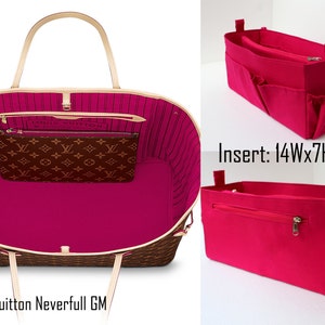 Organizador de bolsa extra grande para Louis Vuitton Neverfull GM - Inserção organizadora de bolsa em tecido Hot Pink