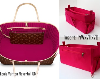 Extra large Purse organizer for Louis Vuitton Neverfull GM- Bag organizer insert in Hot Pink fabric