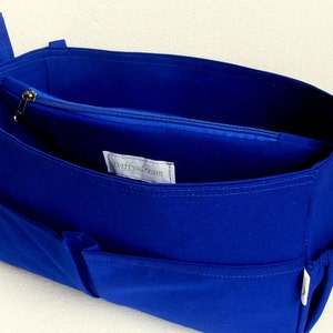 Large Purse organizer insert- Bag organizer in Royal Blue fabric