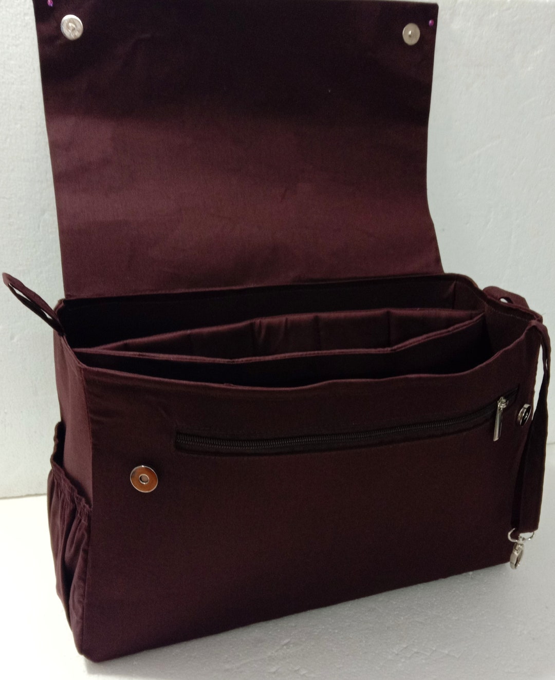 Extra Large Purse Organizer With Snap Closure and Laptop Bag