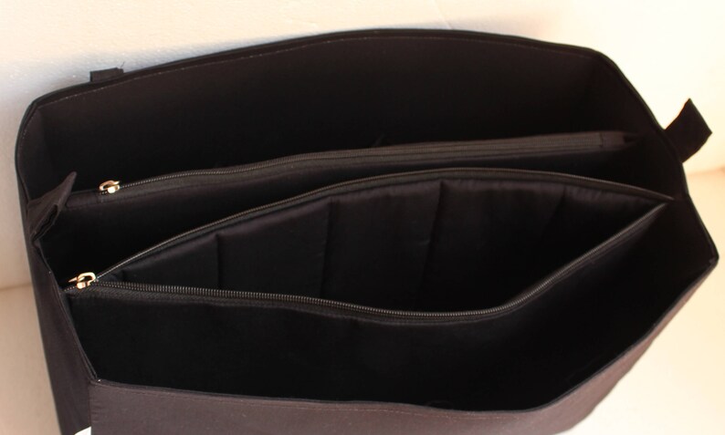 Extra taller bag organiser to fit GIVENCHY Antigona Purse organizer insert with two divider zipper compartment image 4