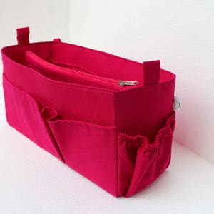 Organizador de bolsa extra grande para Louis Vuitton Carryall MM - Inserção organizadora de bolsa em tecido rosa choque