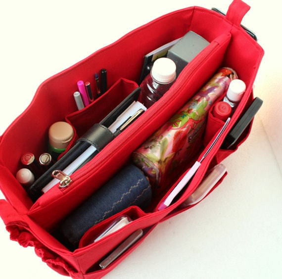 Red Bag Insert Sundries Organizer Purse Organizer Insert, Felt Bag