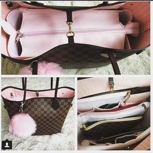 Taller Purse organizer for Louis Vuitton Neverfull MM with Zipper closure Bag organizer insert in Rose Ballerine image 3