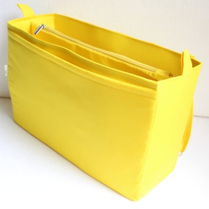 Organizador de bolsa extra grande com bolso acolchoado para laptop - Inserção organizadora de bolsa em tecido amarelo girassol/dente de leão