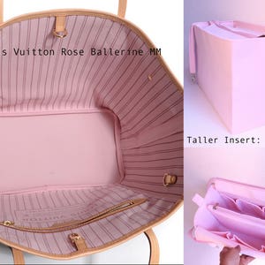 Taller Purse organizer for Louis Vuitton Neverfull MM with Zipper closure Bag organizer insert in Rose Ballerine image 8