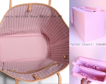 Taller Purse organizer for Louis Vuitton Neverfull MM with Zipper closure- Bag organizer insert in Rose Ballerine