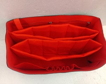 Bag organizer insert 14.5W x 7HX 7D in Black and orange