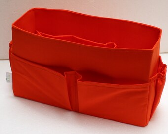 Extra large Bag organizer - Purse organizer insert in Orange fabric