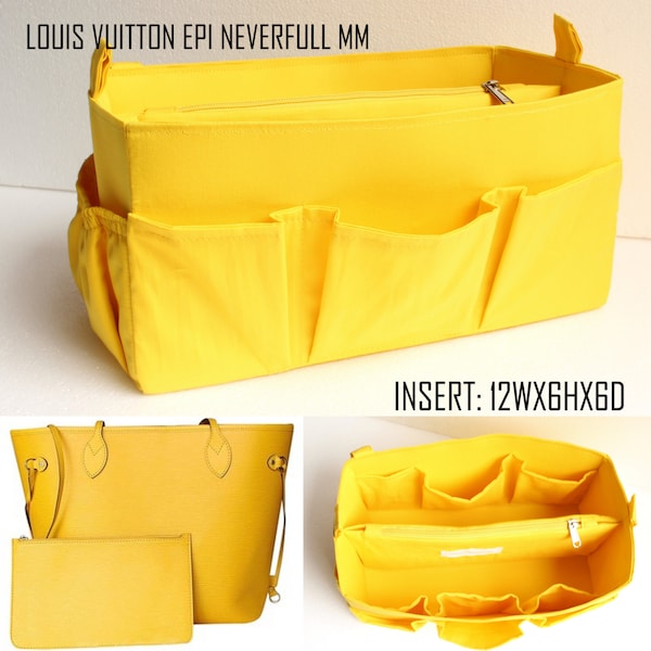 Organisateur de sac à main pour s’adapter à Louis vuitton Epi Neverfull MM - insert organisateur de sac en jaune