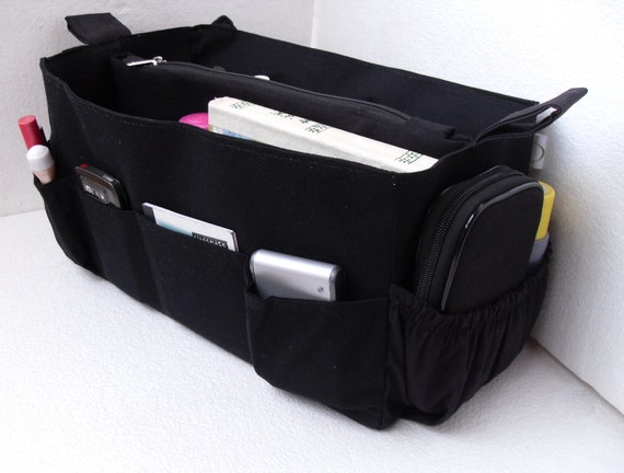 Purse Insert in Black Bag Organizer Insert With Laptop 