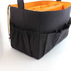 Taller large Bag organizer for Tote Bag Purse organizer insert with two divider compartment zipper and laptop case. image 4