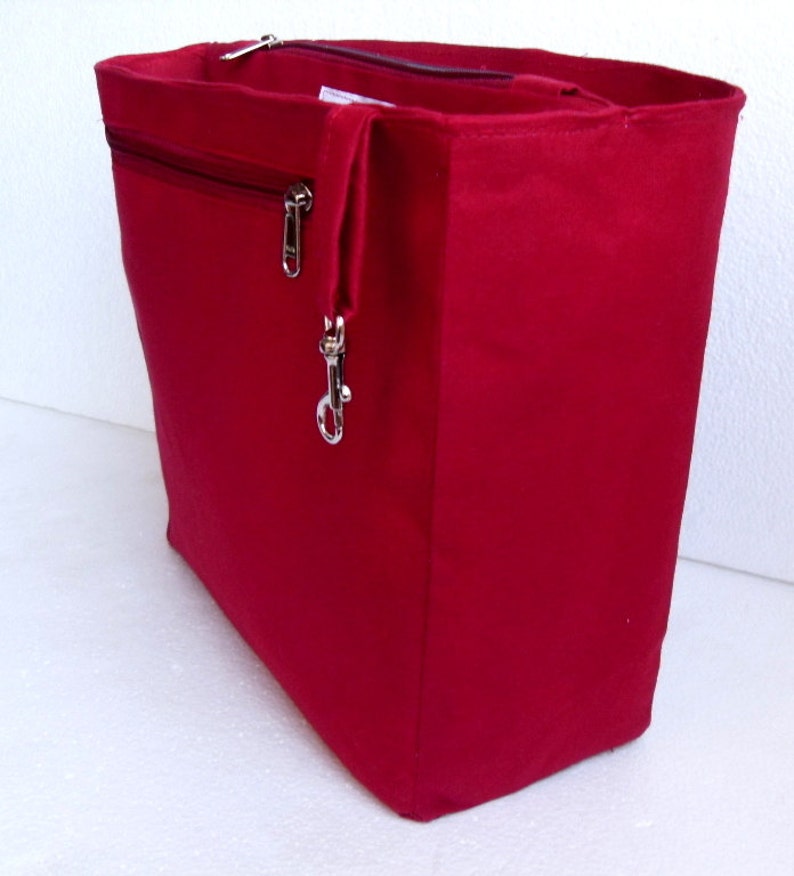 Medium Bag Organizer / Purse Organizer in Merlot Fabric Etsy