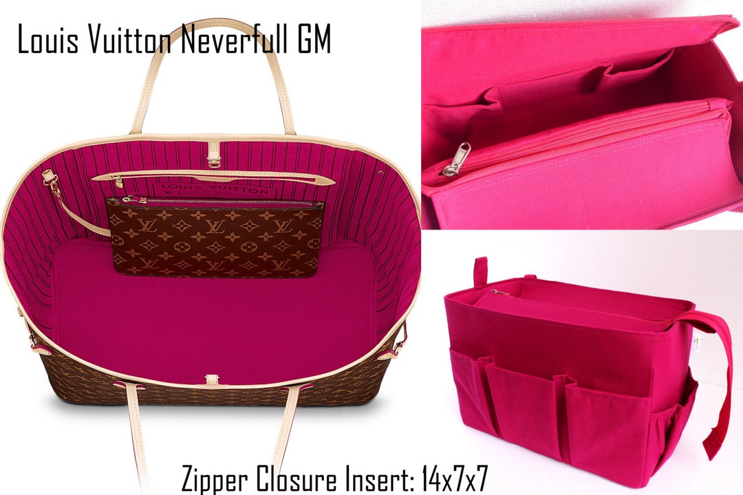 Tote Bag Organizer For Louis Vuitton Neverfull MM Bag with Zipper Top