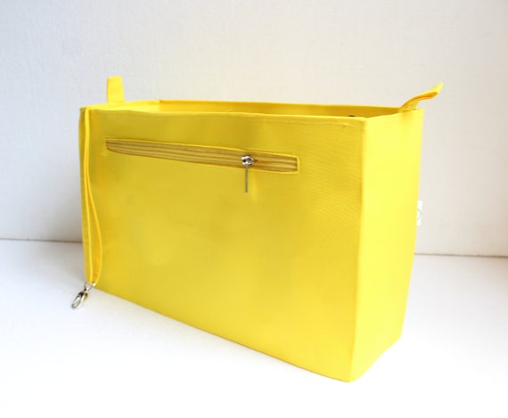 Extra Large Bag Organiser With Padded Pocket for Laptop Purse Organizer Insert in Sunflower dandelion Yellow Fabric Etsy Ireland