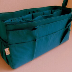 Extra large size Purse organizer  with laptop padded case - Bag organizer insert in Peacock fabric