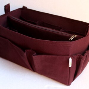 Purse organizer for Louis Vuitton Neverfull PM - Bag organizer insert in Coffee Brown