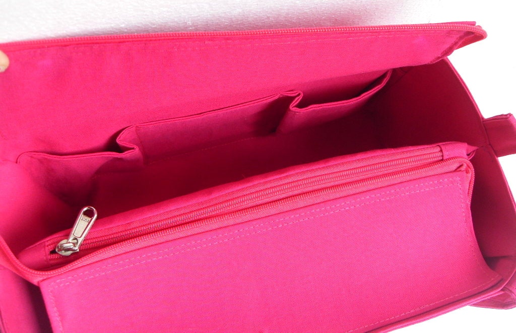  Lckaey Purse Organizer Insert for Chanel 19 Small bag Insert  with Side Zipper Pocket pink 1016-s 24 * 7 * 12 : Clothing, Shoes & Jewelry