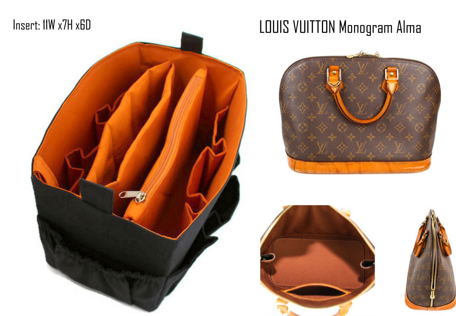 Buy Bag Organizer for Louis Vuitton Monogram Alma Handbag Purse