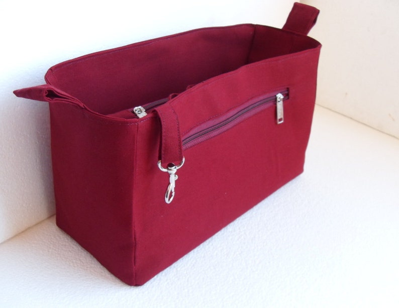 Large Bag organizer Purse organizer insert in Merlot fabric Etsy