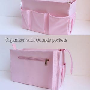 Taller Purse organizer for Louis Vuitton Neverfull MM with Zipper closure Bag organizer insert in Rose Ballerine image 9