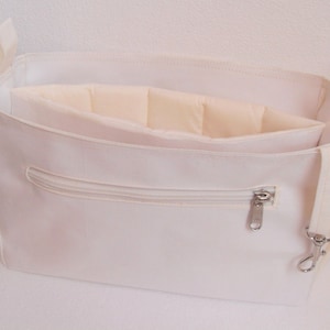 Purse organizer with Laptop Case fits LV Neverfull GM- Bag organizer insert in Cream/beige