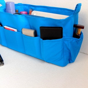 Organizador de bolsa extra grande - Inserção organizadora de bolsa em tecido azul
