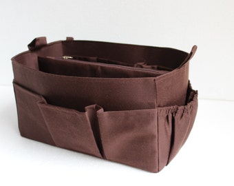 Purse organizer Fits Medium Longchamp Le Pliage- Bag organizer insert in Coffee Brown