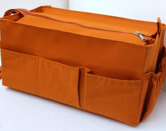 Purse organizer for Louis Vuitton Neverfull MM with Zipper closure- Bag organiser in Mustard