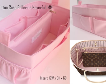 Rose Purse insert to match rose ballerine lining Louis Vuitton Neverfull MM - Bag organizer insert