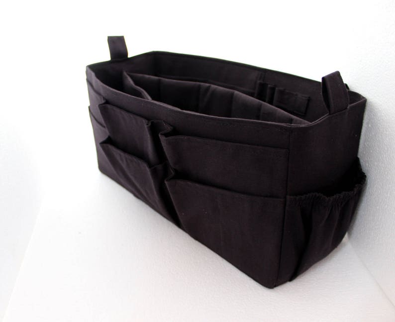 Purse Insert in Black Bag organizer insert with Laptop Etsy