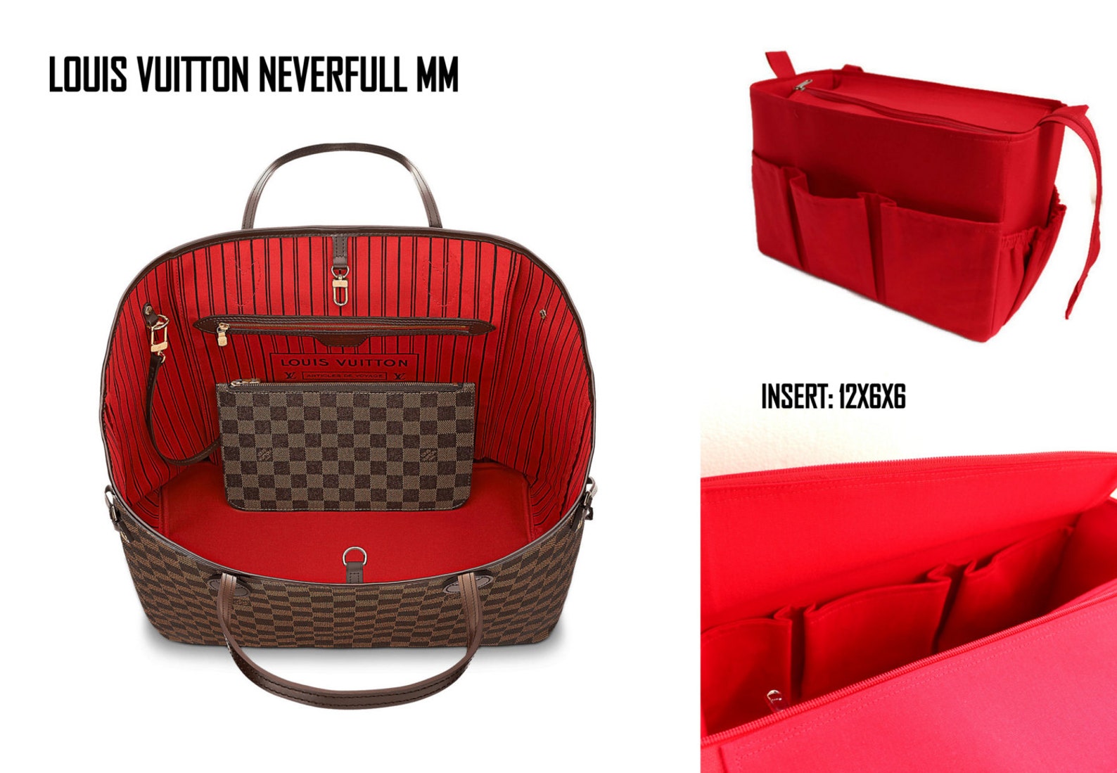 Purse Organizer for Louis Vuitton Neverfull MM With Zipper Etsy