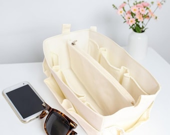 Purse organizer to fit Louis vuitton Neverfull GM Damier Azur Canvas - Bag organizer insert in Beige/Cream