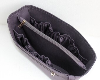 Bag organizer for Louis Vuitton Avalon MM - Purse organizer in  Charcoal fabric- Inverted trapezoid shape