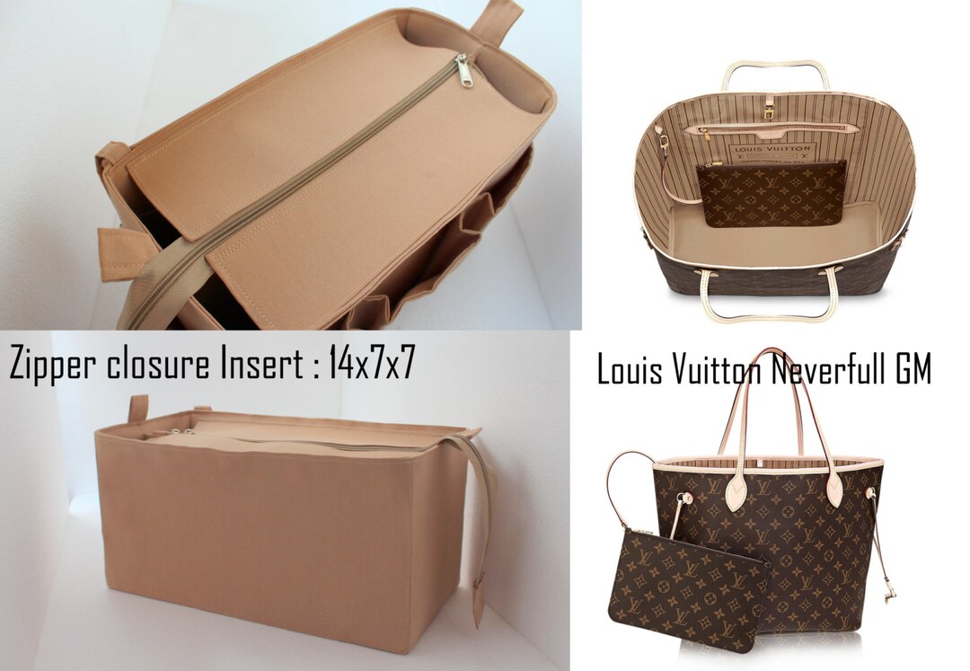 Purse Organizer for Louis Vuitton Neverfull GM With Zipper Closure Bag Organizer Insert in Sand Etsy