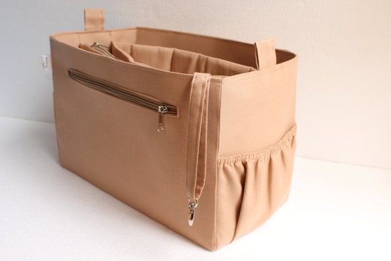 Taller Large Bag Organizer for Tote Bag Purse Organizer Insert With Two  Divider Compartment Zipper and Laptop Case. 