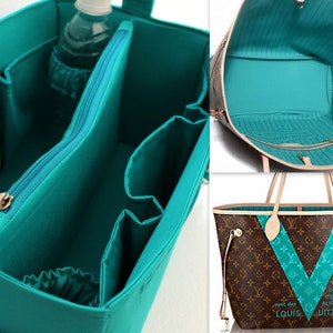 Louis Vuitton Neverfull GM Diaper purse insert - Extra large Bag organizer in Turquoise match LV Monogram
