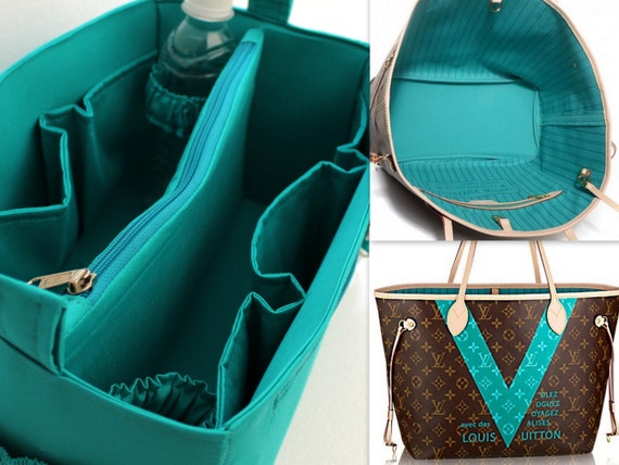 Bag Organizer for Louis Vuitton Neverfull PM (Detachable Zipper Top Cover) - Seafoam Green