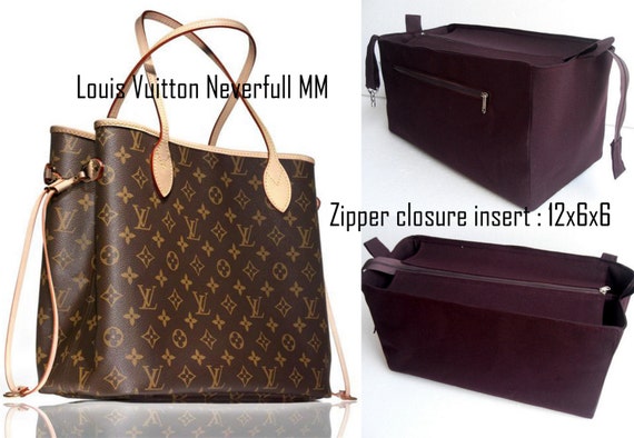 neverfull mm organizer louis vuitton with zipper leather