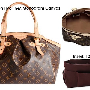 Purse organizer Fits LV Tivoli GM- Bag organizer insert in Coffee Brown