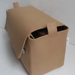 Bag organizer  with magnetic snap Flap closure - Purse organizer insert in  Sand fabric