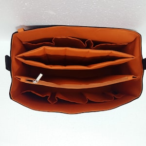 Taller large Bag organizer for Tote Bag - Purse organizer insert with two divider compartment- zipper and laptop case.