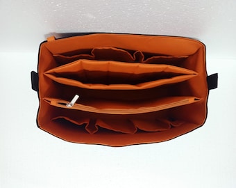 Taller large Bag organizer for Tote Bag - Purse organizer insert with two divider compartment- zipper and laptop case.