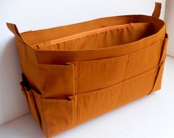 Extra Tall XL size Purse organizer - Bag organizer insert in Mustard fabric