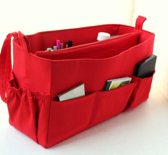 Red Bag Insert Sundries Organizer Purse Organizer Insert, Felt Bag Organizer  With Zipper For Handbag Tote Bag