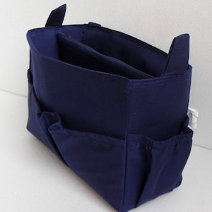 Taller Purse organizer in Dark Navy blue fabric